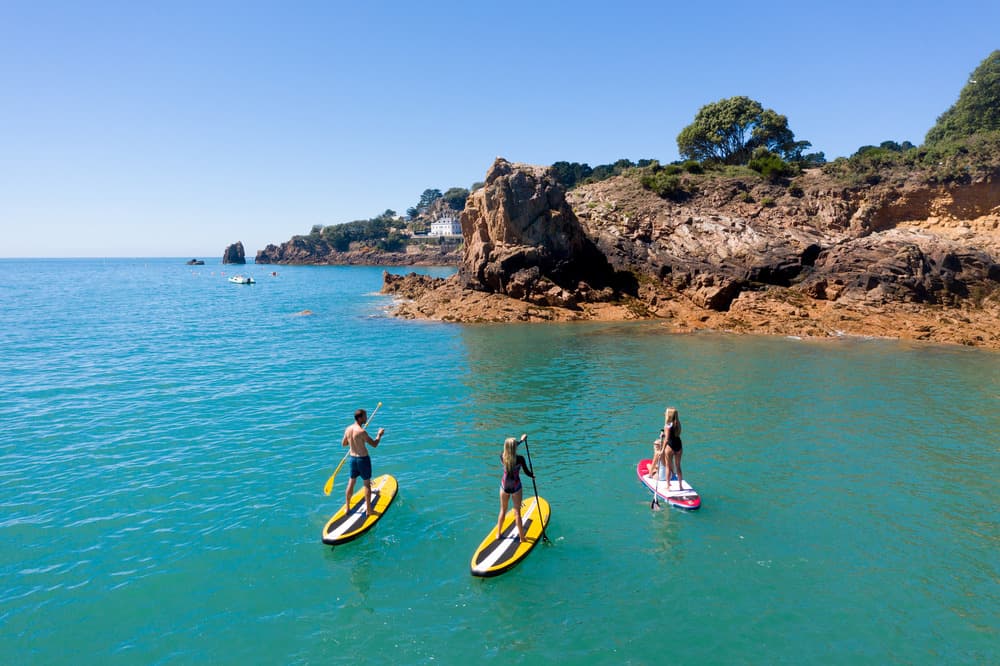 Paddleboarding at St Brelades Bay