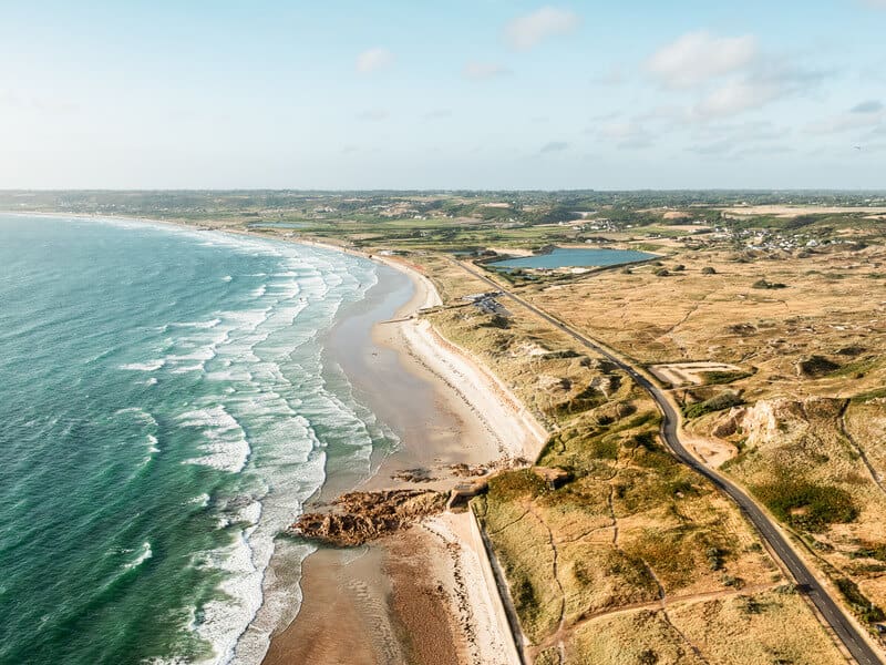 Aerial of St Ouen Jersey